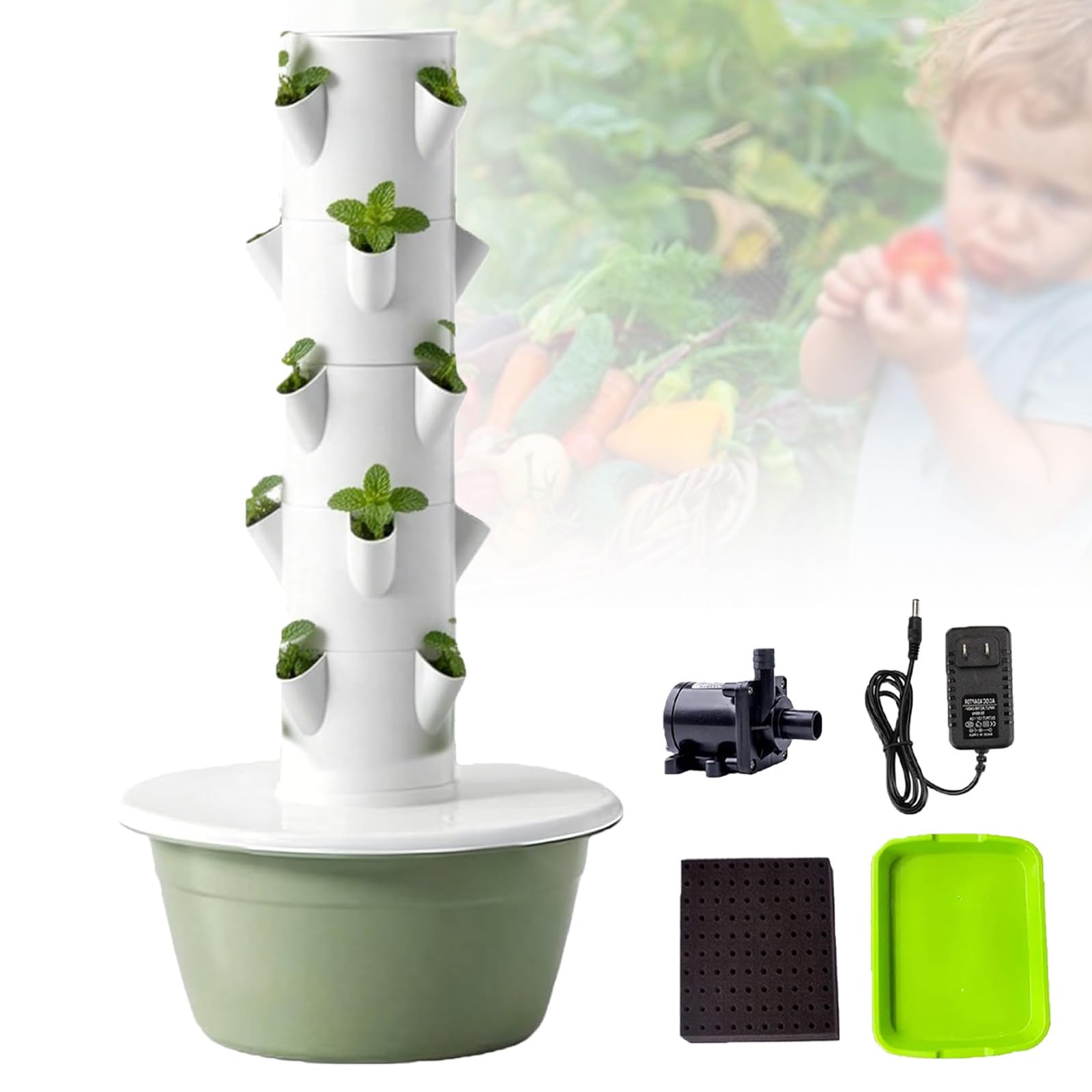 Atwynd Hydroponic Growing System, 5/7/9-Tier Vertical Hydroponic Tower, Soilless Cultivation, Indoor Gardening, Indoor Plant Germination Kit for Herbs, Fruits and Vegetables 5Layer-Standard