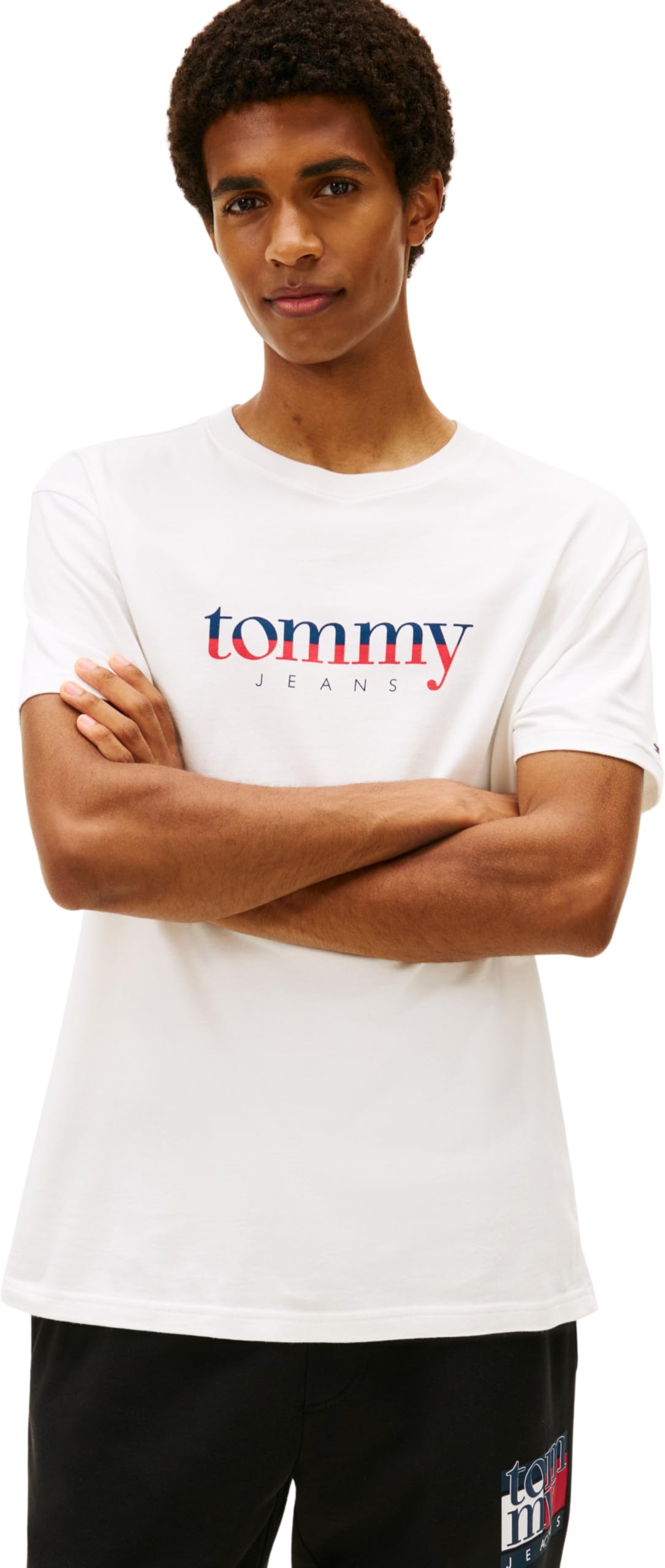 Tommy Jeans Mens TJM Reg DNA Tee Ext Dm0dm21978 S/S T-Shirt, White (Ecru), UK