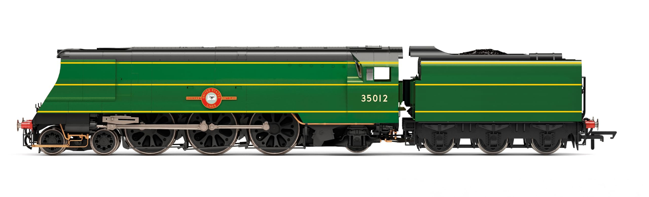 Hornby Steam Train - R3860 BR, Merchant Navy Class, 4-6-2, 35012 'United States Lines' - Era 4 00 Gauge Locomotives for Train Set, Engine Models for Adults - 1:76 Scale Model Gift