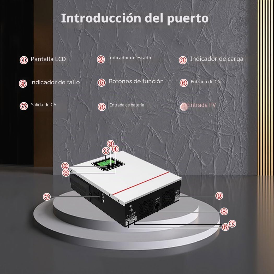 Y&H Inversor híbrido solar de 1000 W CC 12 V a CA 230 V, inversor de onda sinusoidal pura fuera de la red con cargador solar MPPT de 40 A máx. PV 600 W CC 150 V, apto para batería de plomo-ácido/litio