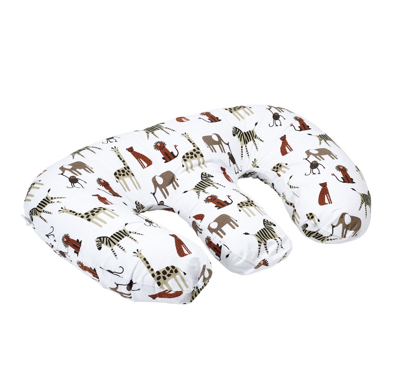 Cuddles Collection Grey Twin Nursing Pillow Breast Feeding Support 4 In 1 Pillow - Animal Kingdom