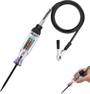 Digital Electric Circuit LED Tester, 3-36V DC Test Light with Voltage Display and Polarity Indicate, Auto Fuse Tester with Vise Clip and Detector Pen for All Cars to Checking Switches, Wiring