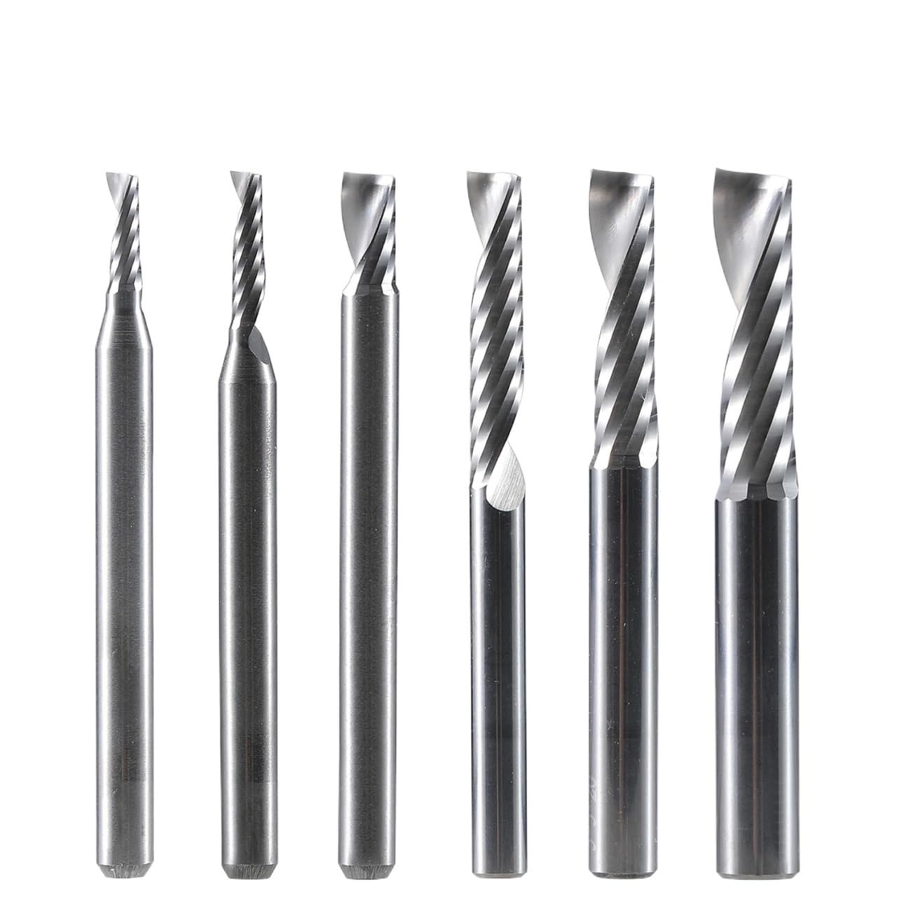 1 szt. frez spiralny jednoostrzowy z trzonkiem 3.175, 4, 6, 8, aluminiowy frez 3D do grawerowania i rzeźbienia w drewnie(SP1F-D12.0-L45)