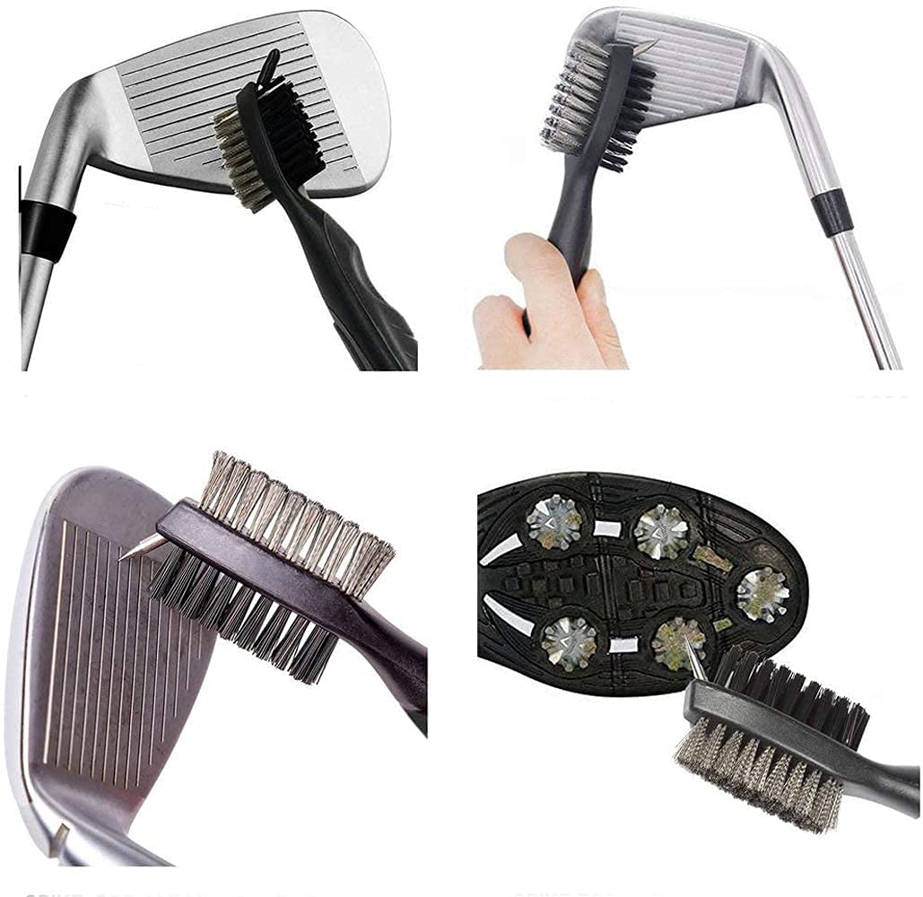 Kit de Nettoyage pour Club de Golf - Brosse de Nettoyage Pliable en Microfibre - Outil de réparation de Golf avec marqueur de Balle - Kit de Nettoyage Pratique pour golfeurs