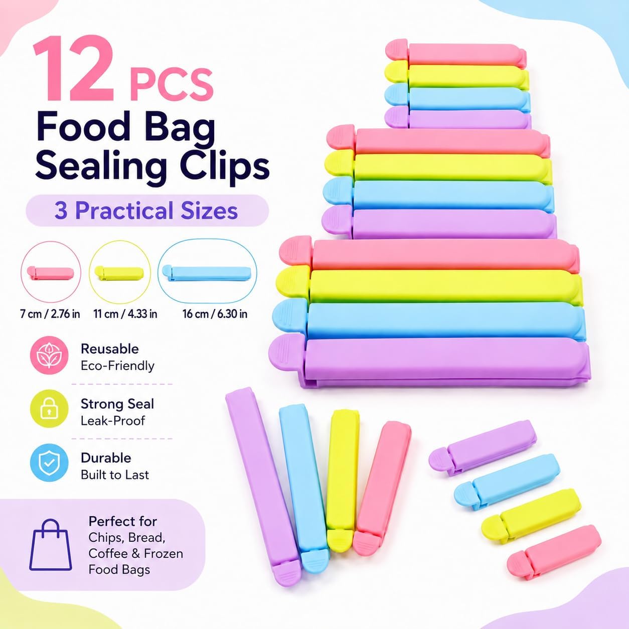 12 PCS Sealing Clips for Food and Snack Bag product image