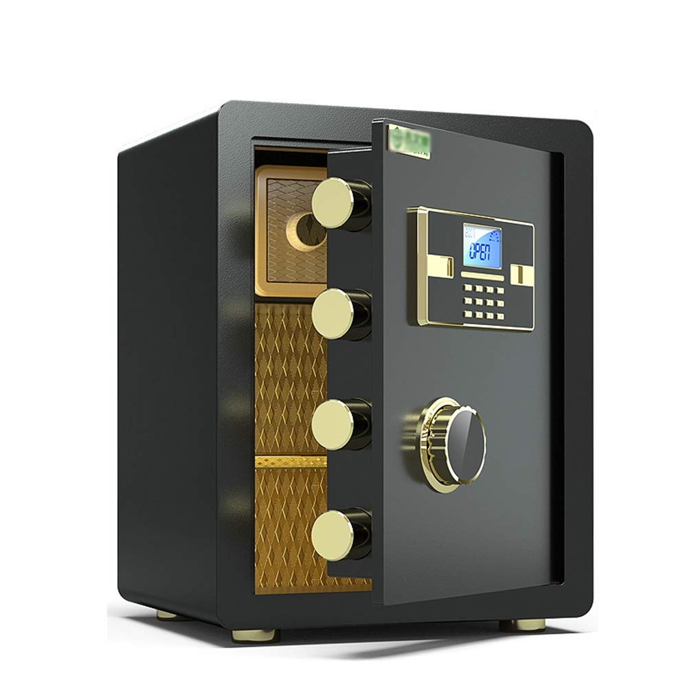 Cassaforte Elettronica con Password, Serratura da 40 cm Smart Home Office Box Scatola per Impronte digitali Interamente in Acciaio, armadietto Anti-Trapano (Colore Nero, Dimensioni: (Marrone 45 cm)