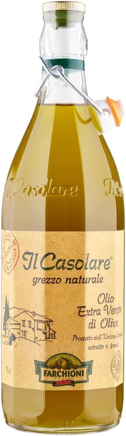 Italian Gourmet Bundle Olivenöl Extra Vergine Grezzo Naturale 3x 1L + Italian Gourmet Polpa Gratis – Italienisches natives Olivenöl extra, kalt extrahiert laut Verpackung, rustikale Glasflasche 3L