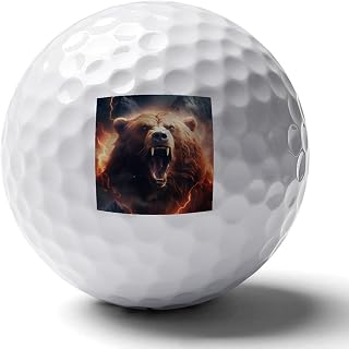 Bear in Mountains with Thunder Golf Balls for Backyard Golfers Practice Soft Ball Personalized Gifts for Men Women