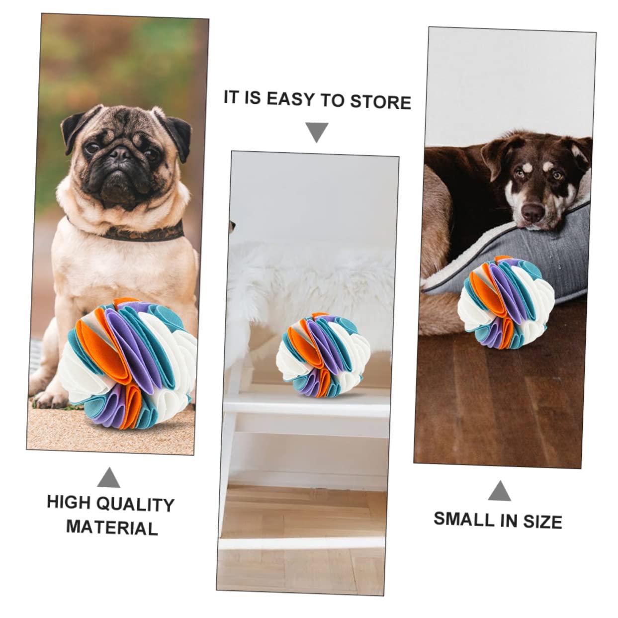 POPETPOP Bola Olfativa para Mascotas Juguete De Alimentación Lenta Pelota De Fieltro para Perros Stimulador De Masticación para Entrenamiento Casa