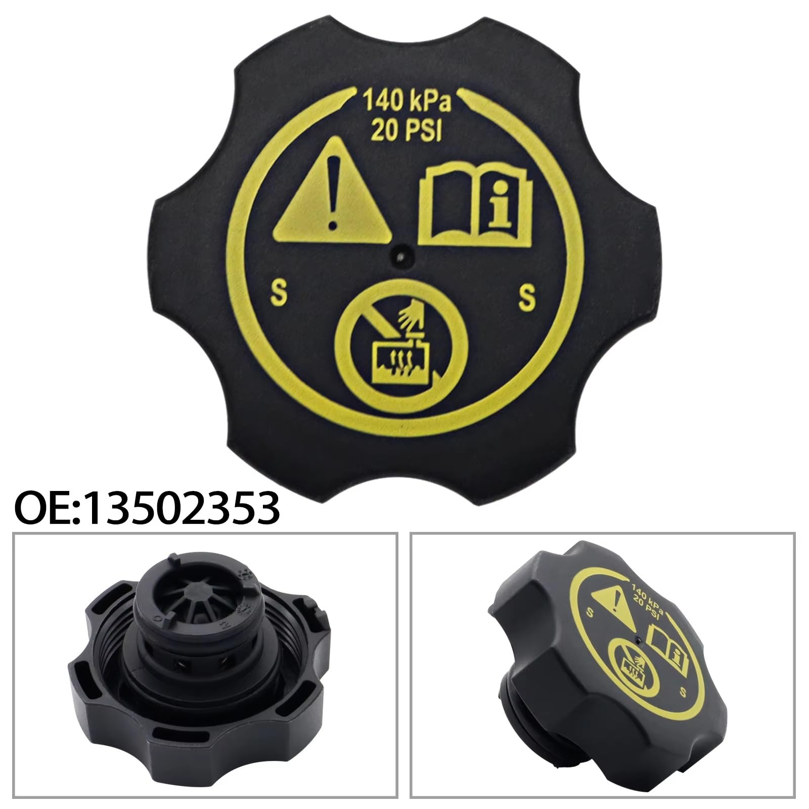 Compatible con Chevrolet Orlando 2007 2008 2009 2010 2011 2012 2013 2014-2019 13502353 Tapa del depósito de expansión del radiador del Coche