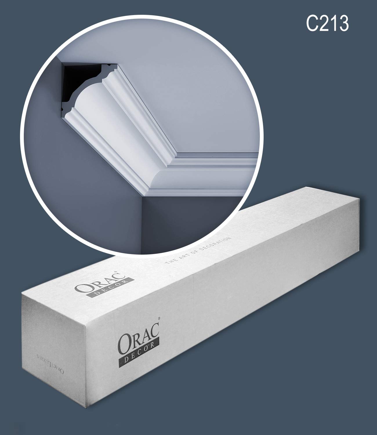Orac Corniches C213-box 200 cm x 8 cm x 8 cm Mousse de polyuréthane rigide prétraité 18 moulures / 36 m