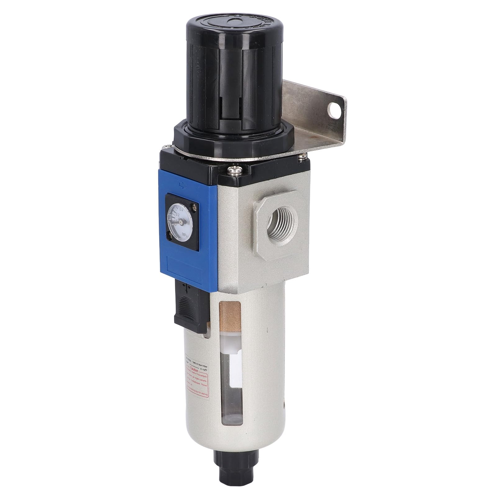 Regulador de Filtro de Aire Comprimido Filtro Regulador de Presión de Aleación de Aluminio 0,05 a 0,9 MPa Tazón de 80 CC Salida Estable Autoblocante para Compresor de Aire Taller Uso