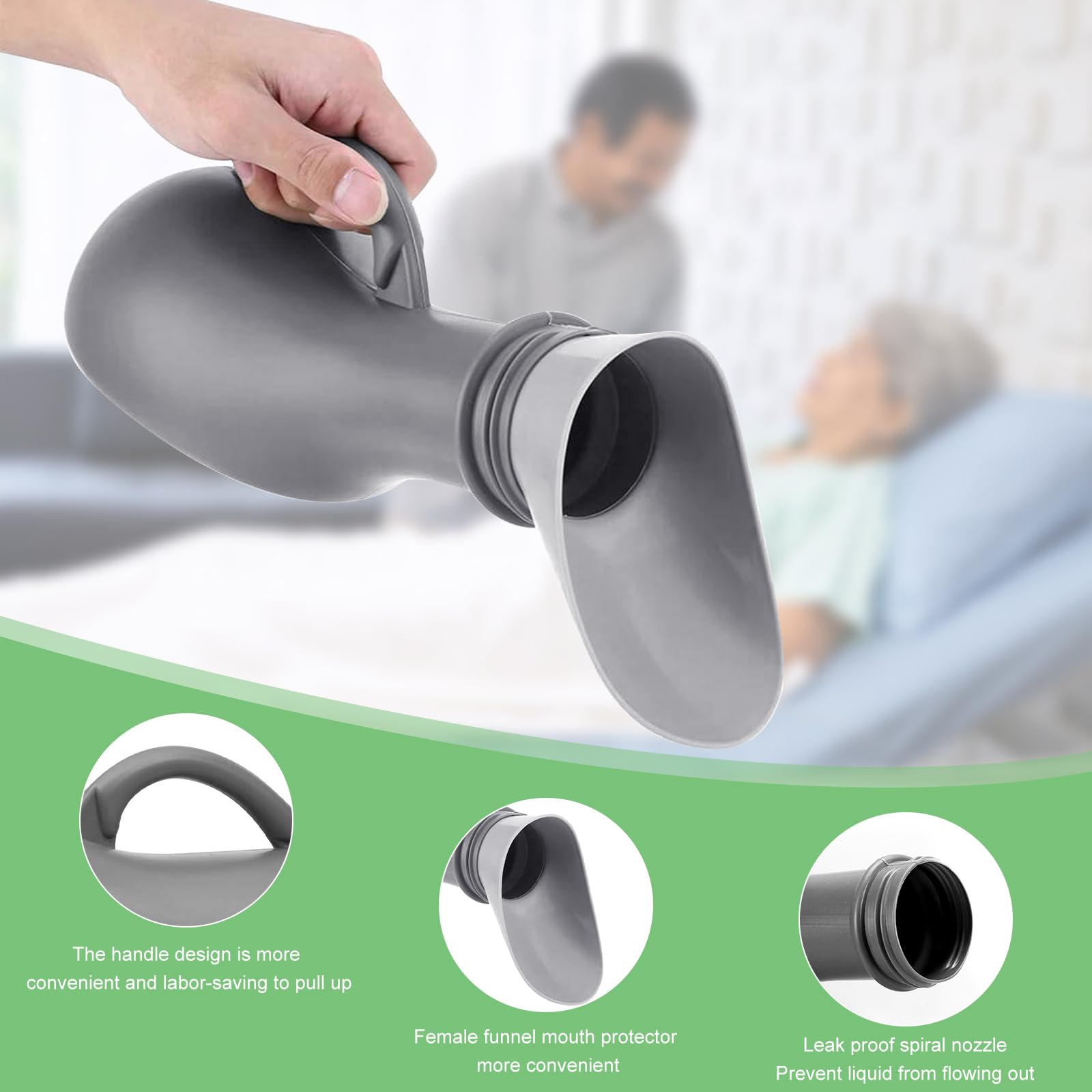 Urinoir Homme, Pistolet Urinoir pour Homme avec Couvercle, 1000 Ml Urinoir Homme, Pistolet Urinoir pour Homme avec Couvercle, 1000 Ml