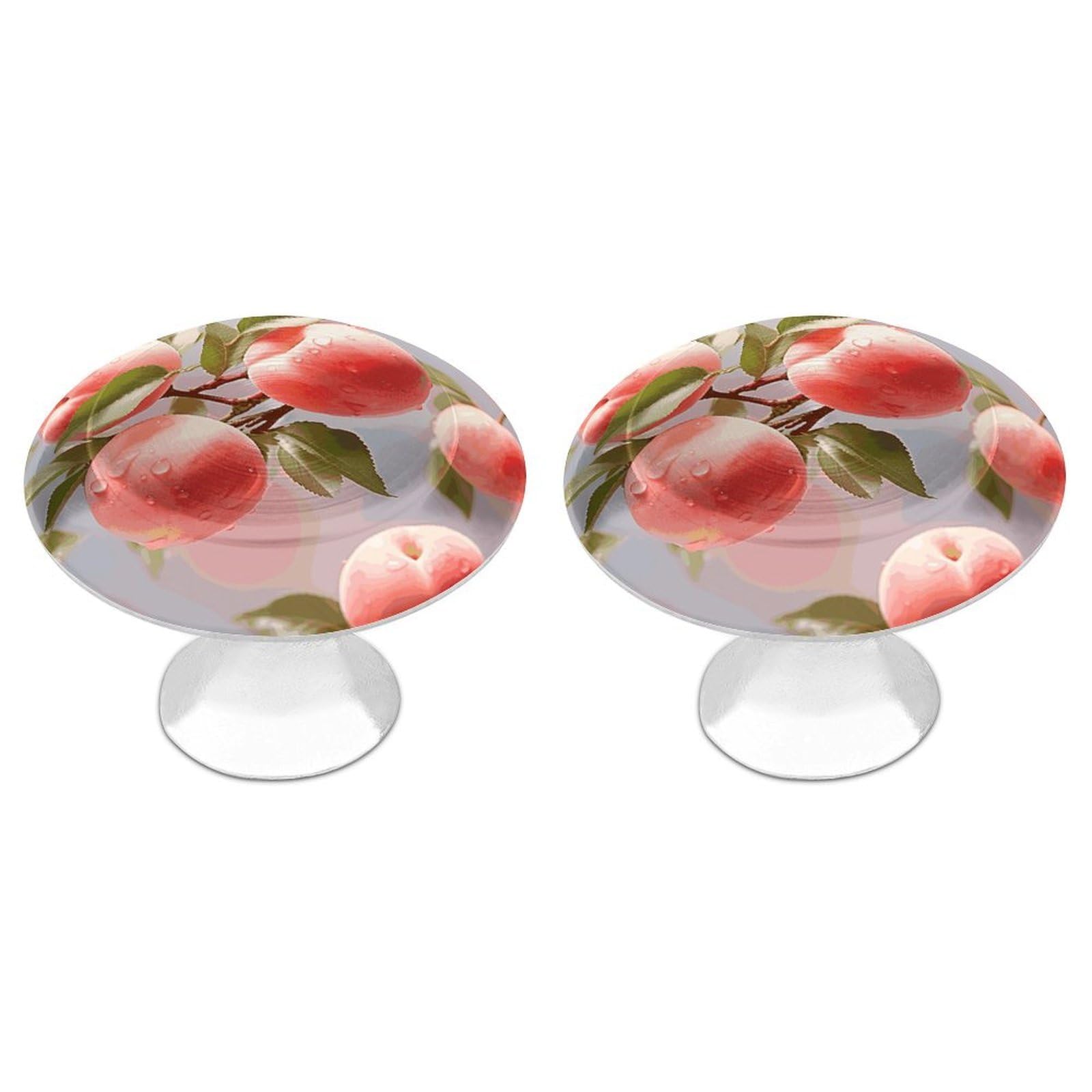 FekiLoot Pink Peach Cabinet Knob 2 Pack Mini Round Drawer Pulls Stainless Steel Dresser Drawer Knobs Kitchen Drawer Hardware for Bathroom Dresser Closet Door Knobs