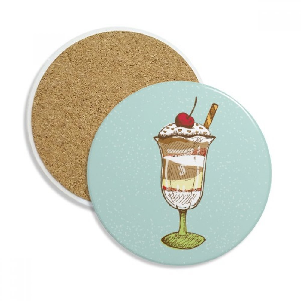 Coaster en céramique de table élégant motif fin de cerise et chocolat pour tasse