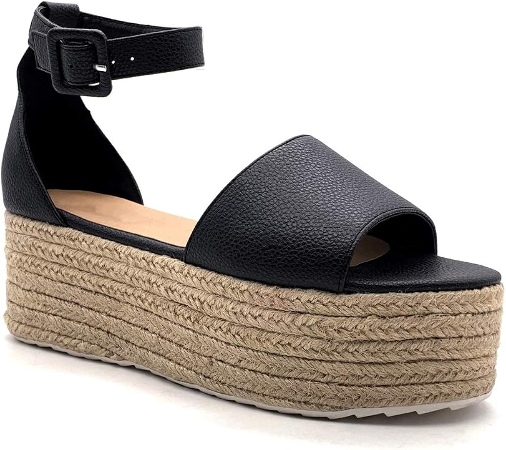 sandale plateforme paille