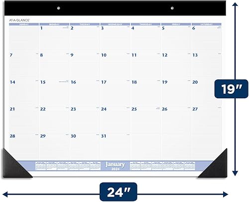 Miniatura 4 de AT-A-GLANCE Calendario de escritorio 2024, almohadilla de escritorio mensual, 24 x 19 pulgadas, jumbo, azulgris (SW2300024)