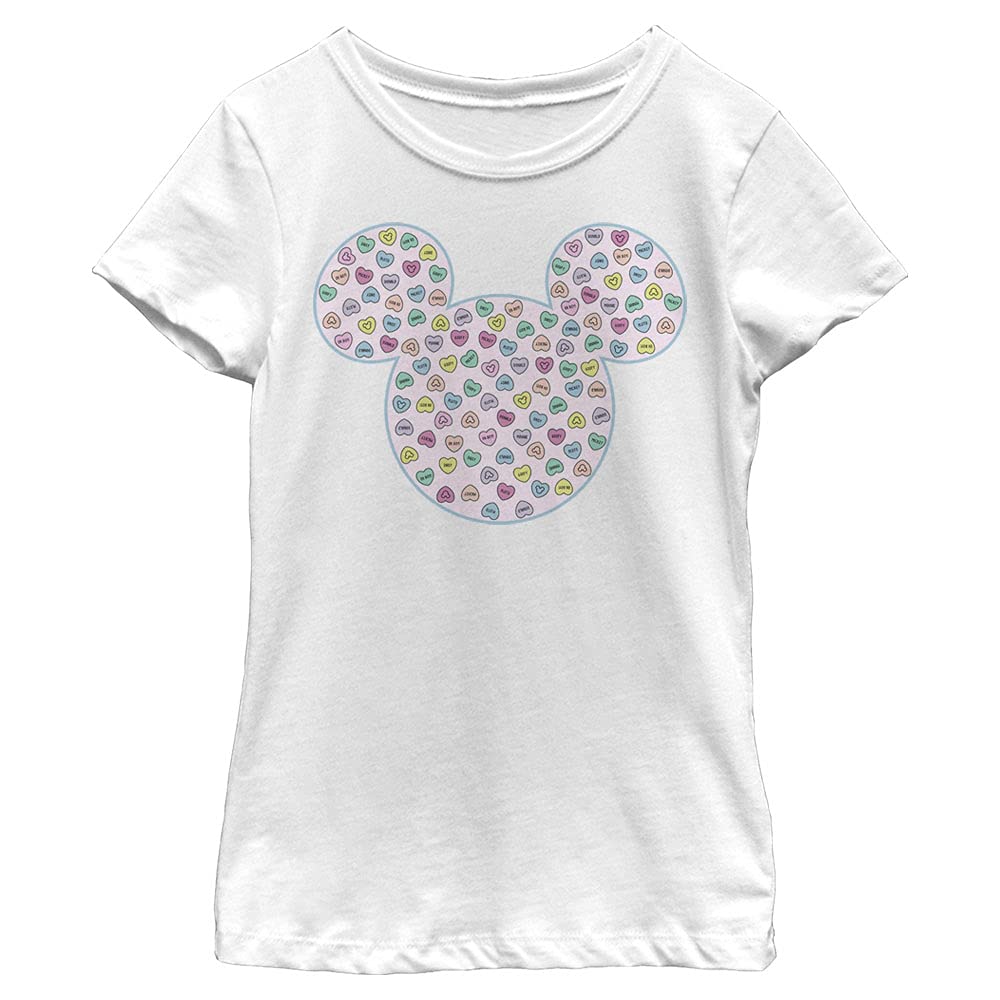 Disney Mädchen Classic Mickey Mickey Candy Ears T-Shirt, Weiß, XS