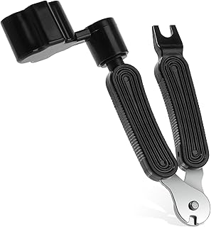 Professional Guitar String Winders, Multifunctional Acoustic Guitar Strings Cutter & Pin Puller All in One Guitar Accessories Electric Guitar Strings Adjustment Tool for Restringing - Black