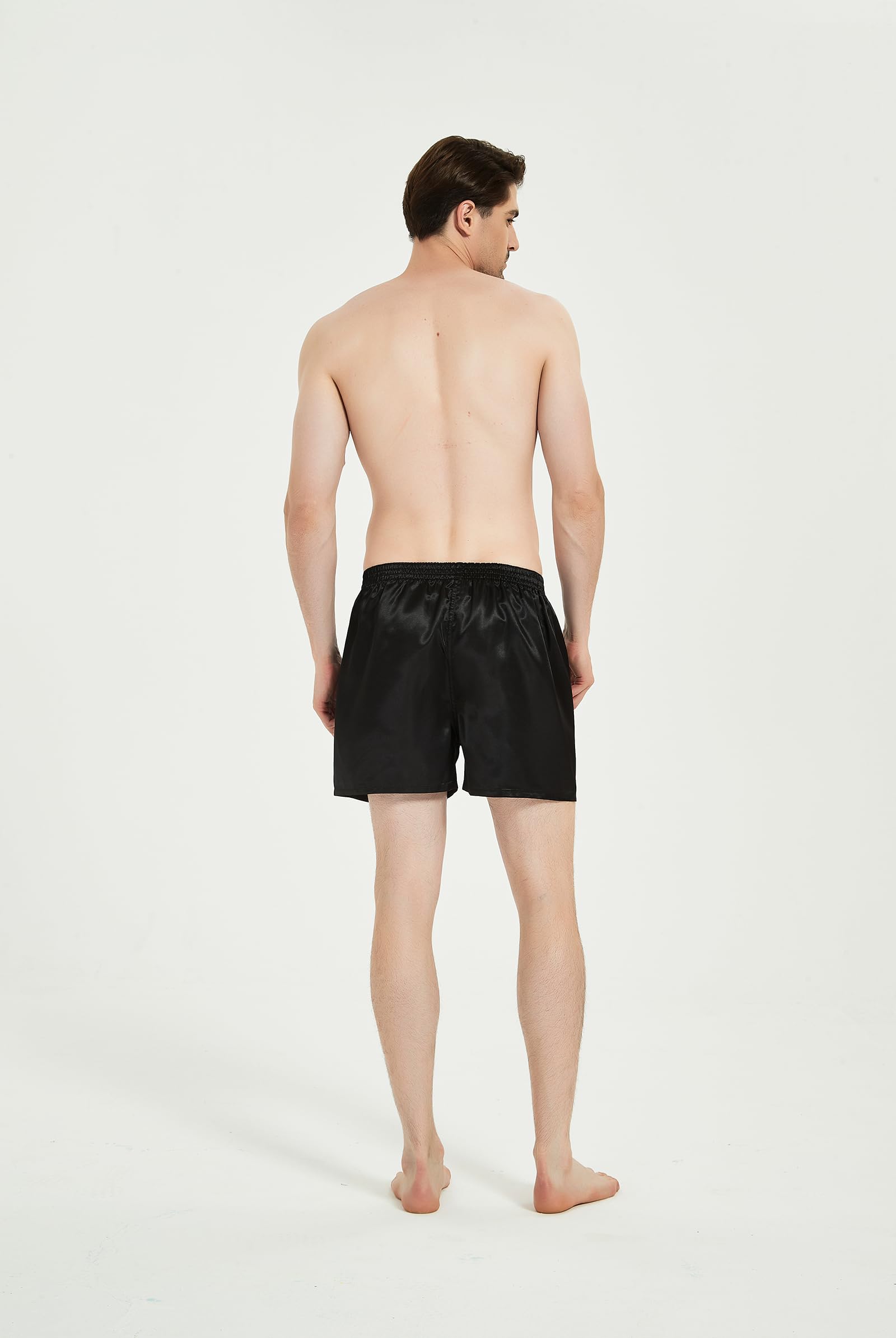 JupiterSecret Boxer da Uomo in Raso Confezione Multipla Silk Feel Pantaloncini in Raso da Uomo con Chiusura a Bottoni