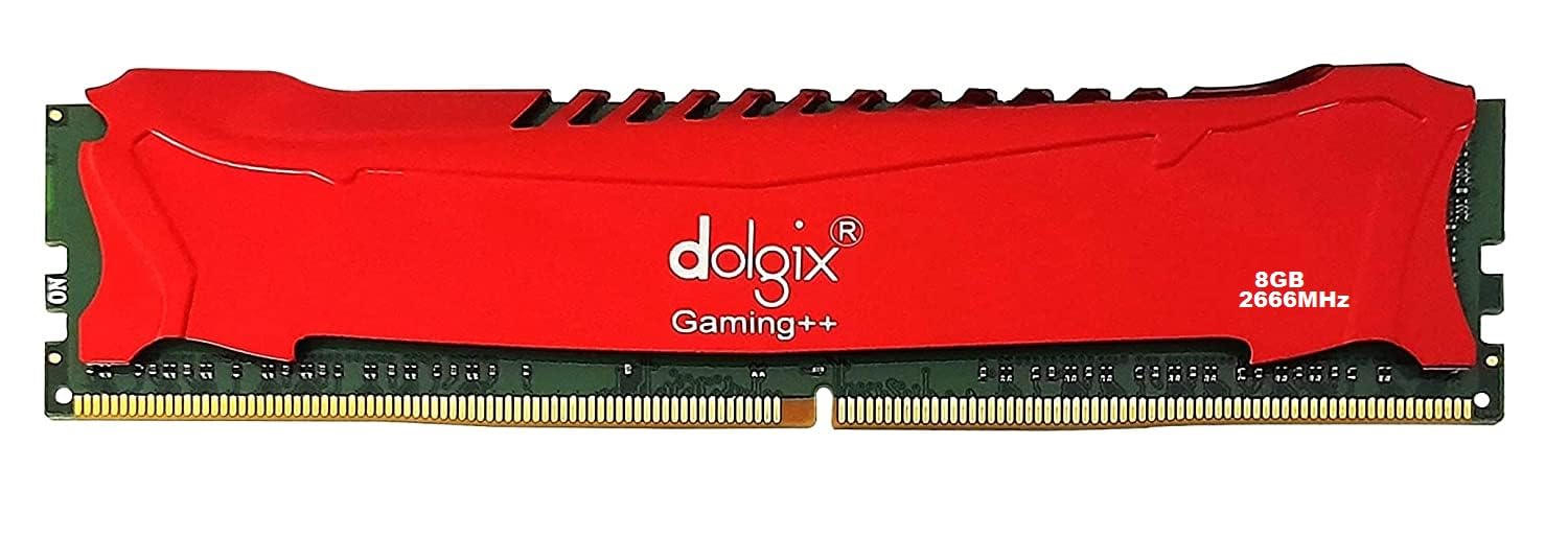 Dolgix Gaming ++ 8GB 2666MHz DDR4 SDRAM Desktop Gaming RAM (Memory) U-DIMM | Long-DIMM | CL-16 / PC4-21333-Cooler Heat Sink (Color-Black/Red) 5 Year Warranty (Made in India) (B09H35CRF3) Amazon Price History, Amazon Price Tracker