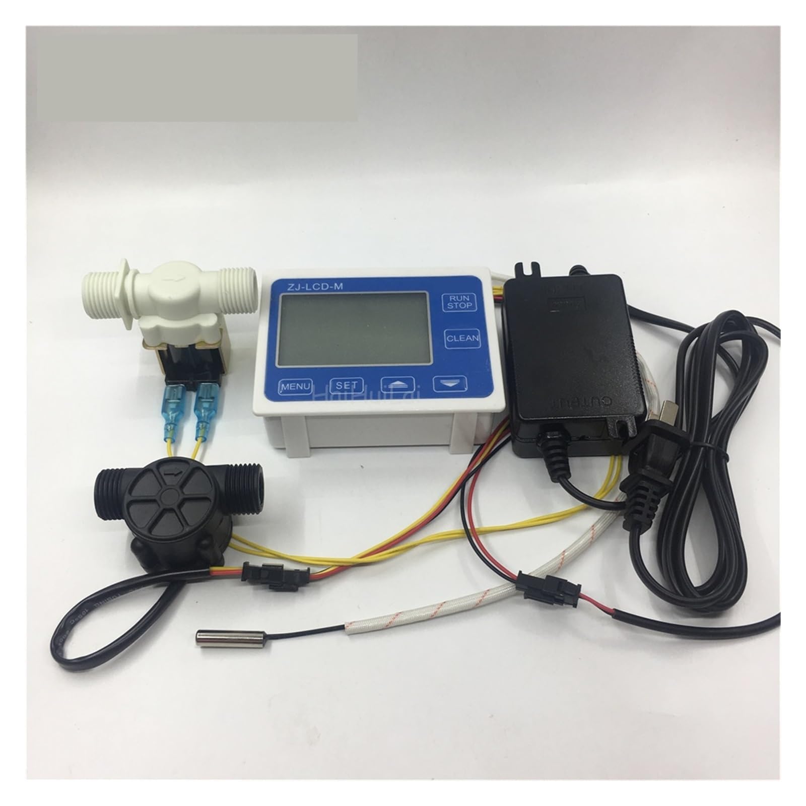 caudalímetro de líquidos, Medidor de flujo, contador de fluido, medidor de ZJ-LCD-M, Sensor de flujo de 1/2 "para Control de medición de líquido de agua cuantitativo(1 kit with NTC)