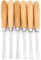 Vista 8 de Juego de cinceles de mano de tallado de madera profesional, herramientas de escultura de carpintería, 6 uds. para torno