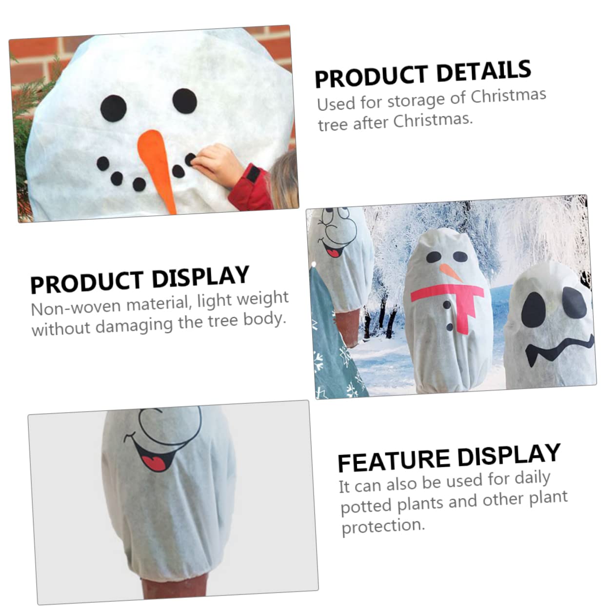 Abaodam 2Pcs Non Woven Christmas Tree Cover Bag Durable Protective Winter Storage for Holiday Trees Lightweight and Washable Safeguards Against Cold Weather Dirt and