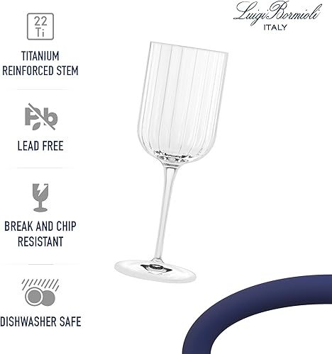 Miniatura 5 de Luigi Bormioli 1128401 Bach - Juego de 4 copas de vino tinto transparentes de 13.5 oz