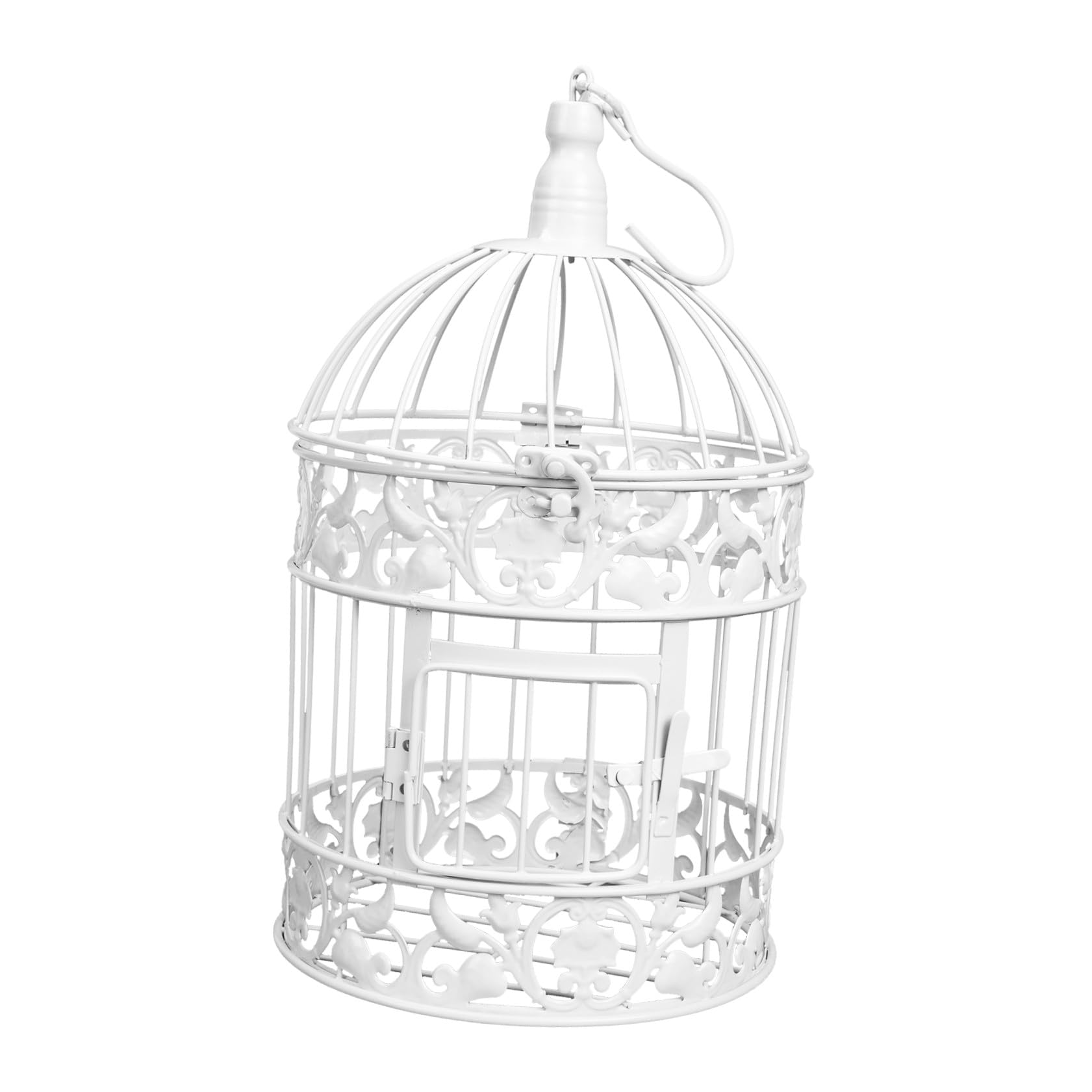 Ornement cage à oiseaux décorative blanche en fer forgé style vintage européen