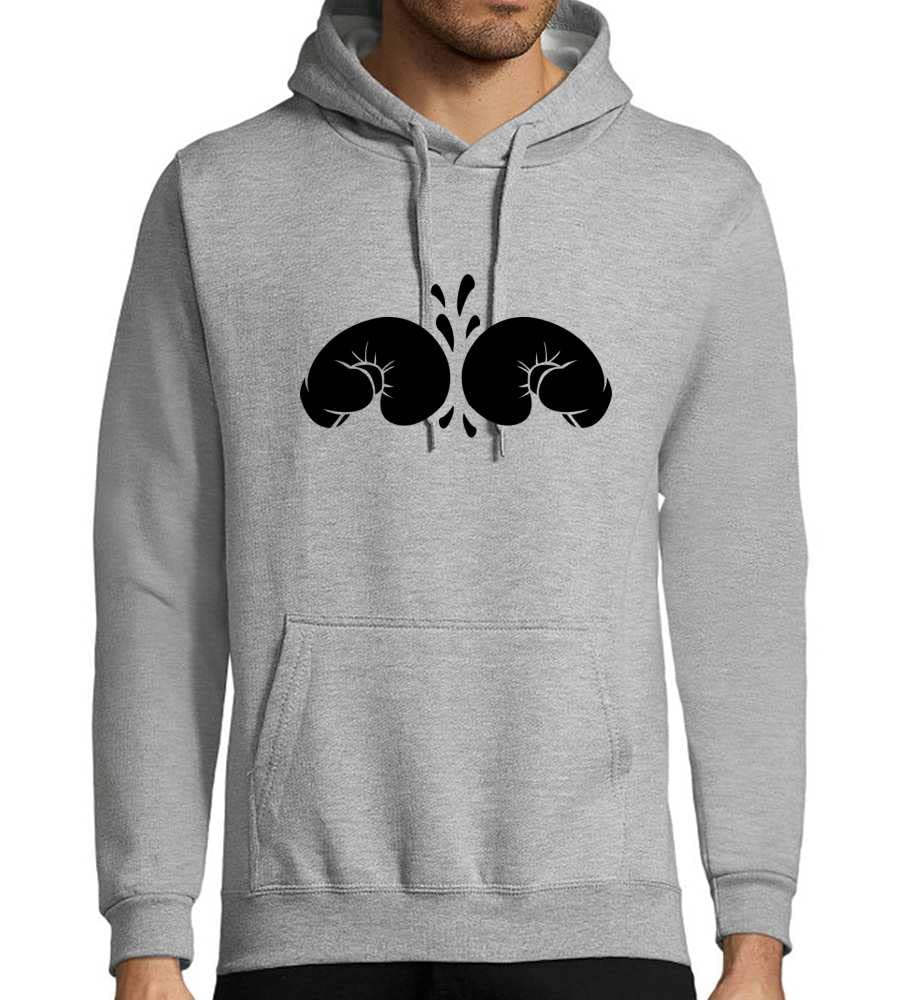 Boxkampf - Guanti da boxe da uomo, con cappuccio, colore grigio, 3XL