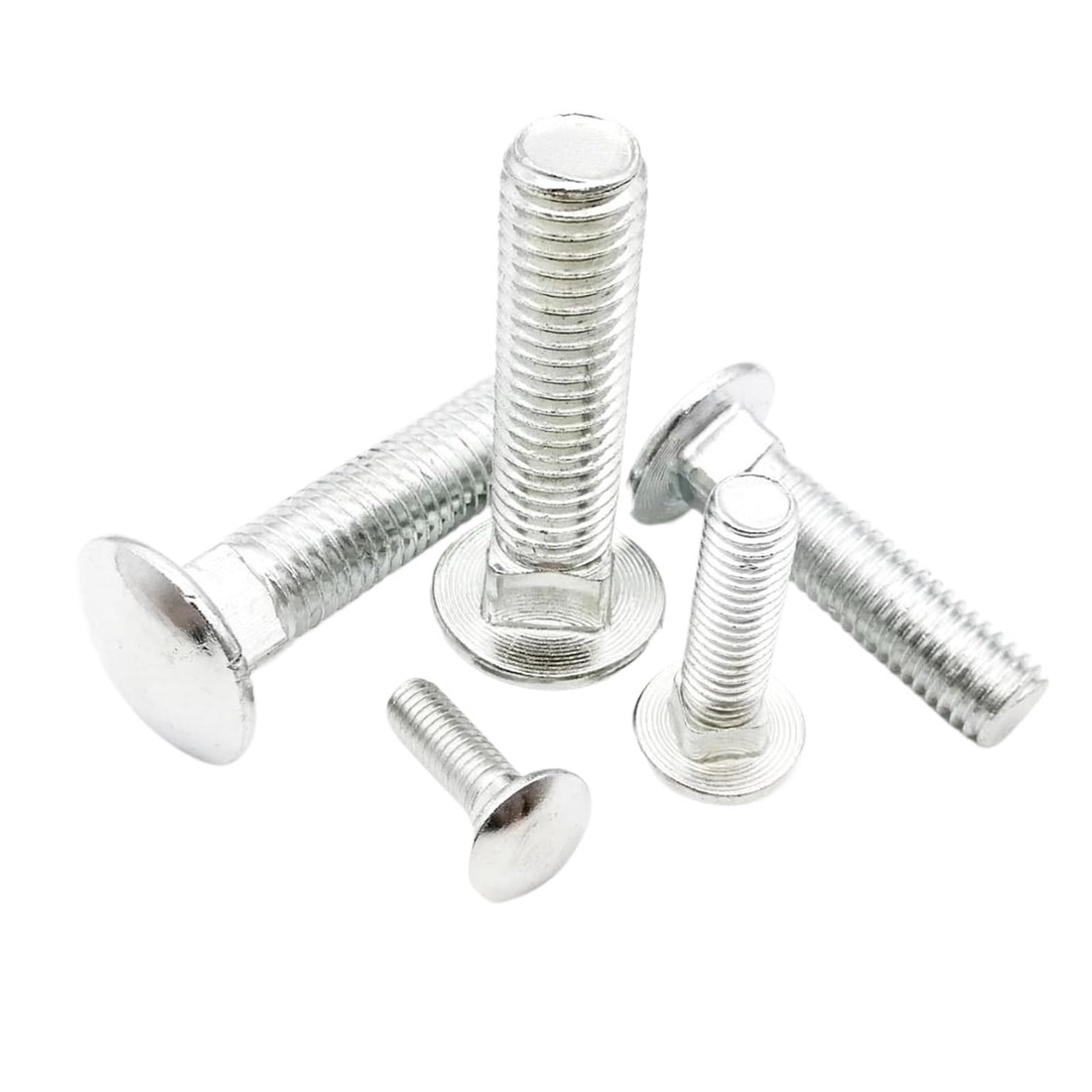 LPANBTGU 10pcs M4 Steel GB12 DIN603 Truss Round Head Square Neck Carriage Screw Coach Bolt For Shelf Desk L= 10-100mm(10mm)