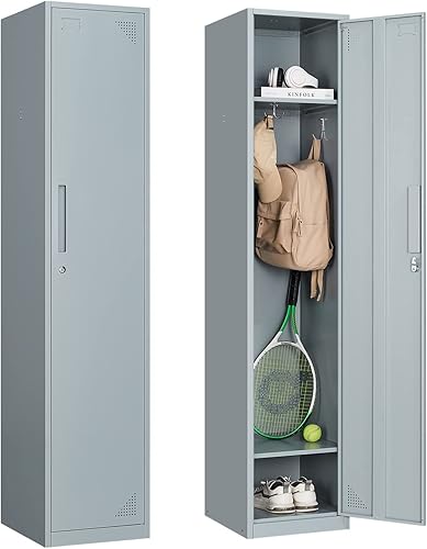 Armario de almacenamiento de metal, armario de almacenamiento de casillero de 71 pulgadas de alto para empleados, armario de almacenamiento de acero