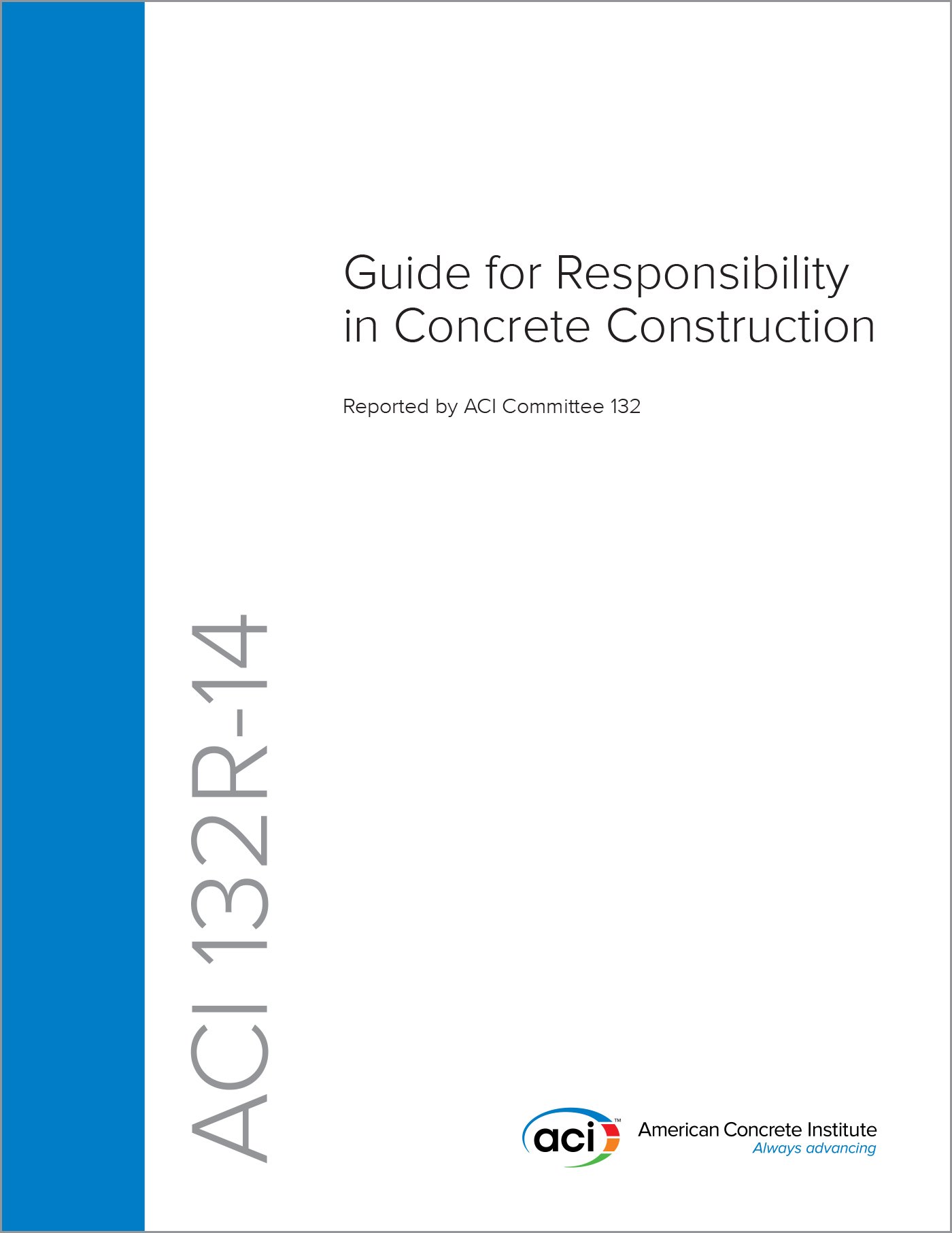 ACI 132R-14 concrete construction guide normatif pour projet de bâtiment