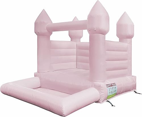 Miniatura 9 de Casas de rebote rosadas, casa de rebote con soplador, casa de rebote con pozo de bolas, juguete para niños, cosido con material extra grueso para