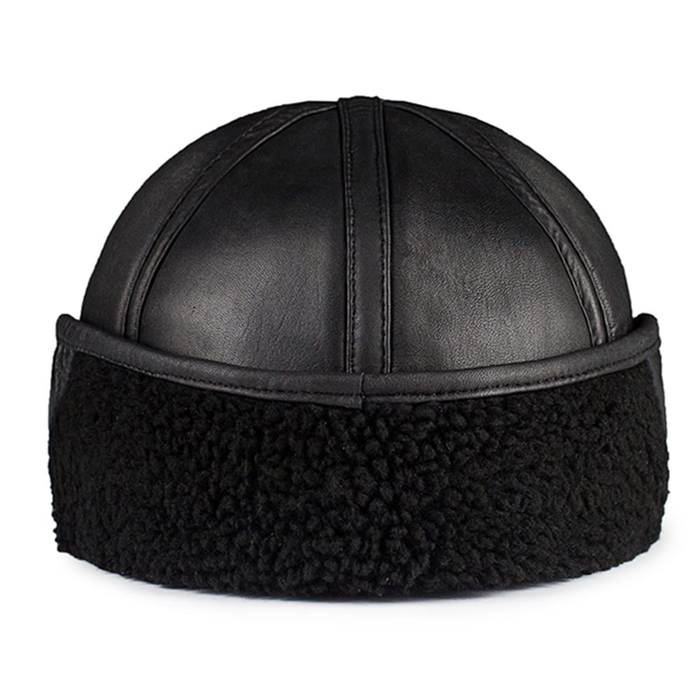 DongBao Uomo Cappello Invernale in Pelle da Caccia, Cappello Militare Caldo Unisex, Berretto Baseball con Paraorecchie,Berretto papà