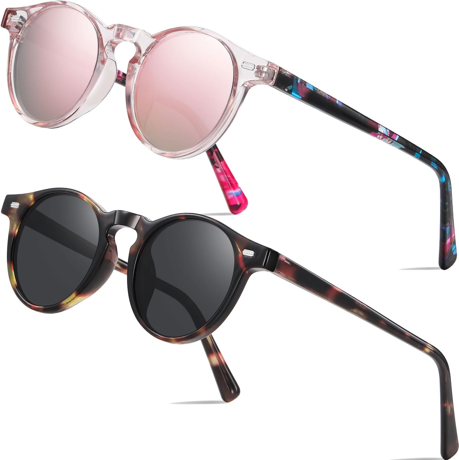 PerfectmiaoxuanPolarised Sunglasses Women Men Round Classic Vintage Style Ultralight Sunglasses for Drivers Sunglasses UV400 Protection