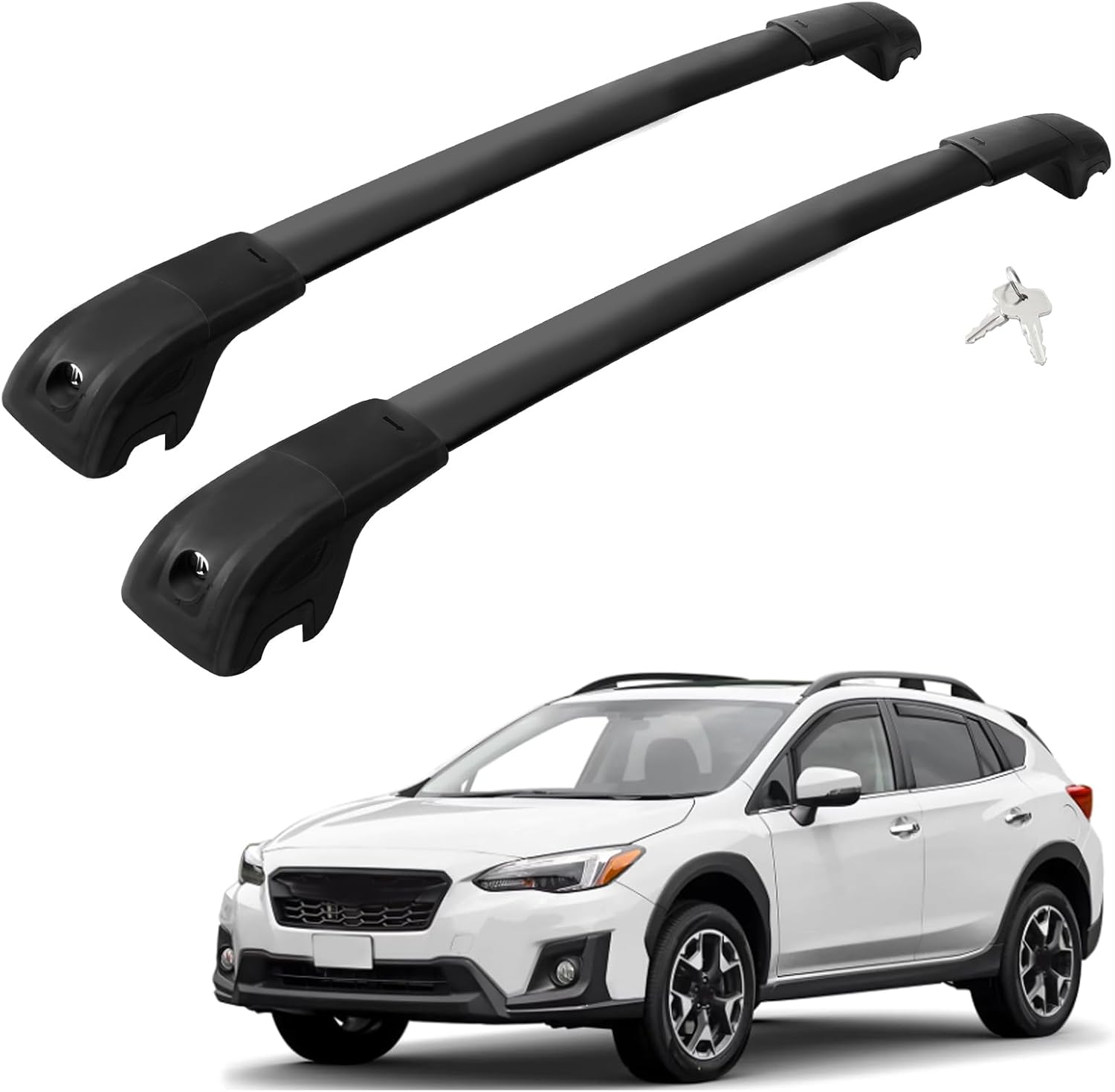 Car Roof Rack Cross Bars Compatible with 2018-2023 Subaru Crosstrek / 2017-2023 Impreza (for Raised Side Rails), Aluminum Lockable Roof Cross Bars for Kayak Bike Rooftop Cargo Carrier Bag Basket Car Roof Rack Cross Bars Compatible with 2018-2023 Subaru Crosstrek / 2017-2023 Impreza (for Raised Side Rails), Aluminum Lockable Roof Cross Bars for Kayak Bike Rooftop Cargo Carrier Bag Basket
