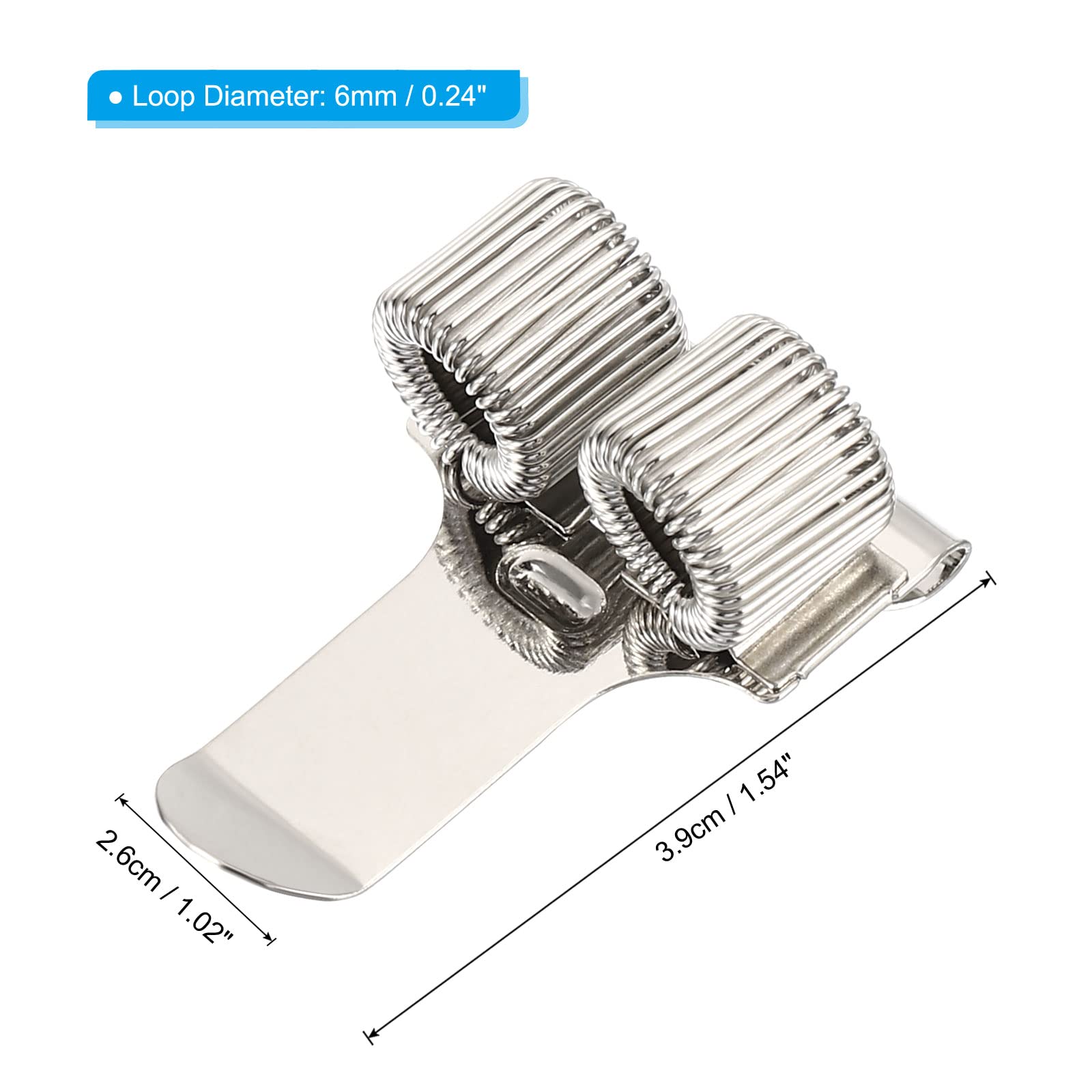 PATIKIL Pen Holder Clips, 2Pcs Metal Portable Double Spring Loop Pencil Organizer for Office Business Pocket Notebook Clipboard, Silver - Image 2