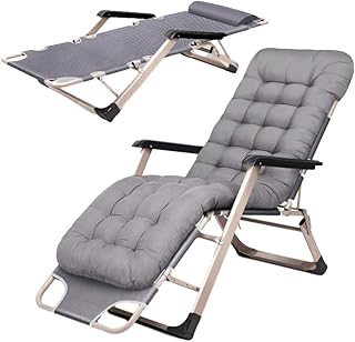 YLJYJ Silla Zero Gravity Silla de salón Plegable para Exteriores Sillón reclinable de césped con Almohada, Silla reclinable Ligera, para Acampar en la Piscina de la Playa al Aire Libre