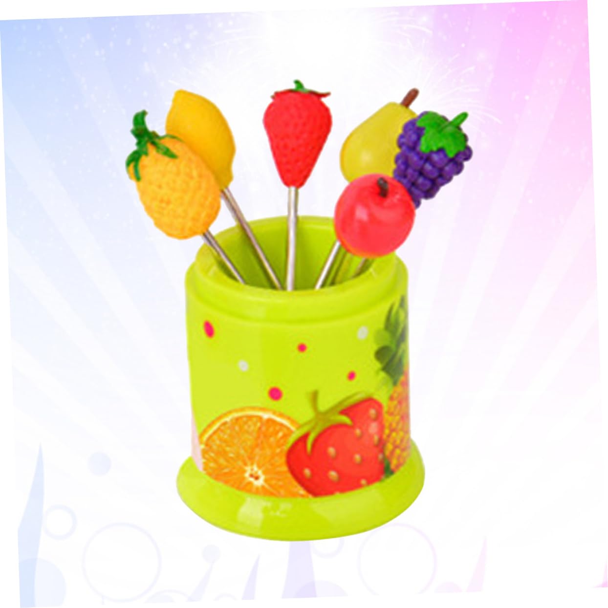 NAMOARLY Cute Fruit Forks for Party 6 Pack of Stainless Steel Design Forks Perfect for Snacks Desserts and Appetizers Random Style