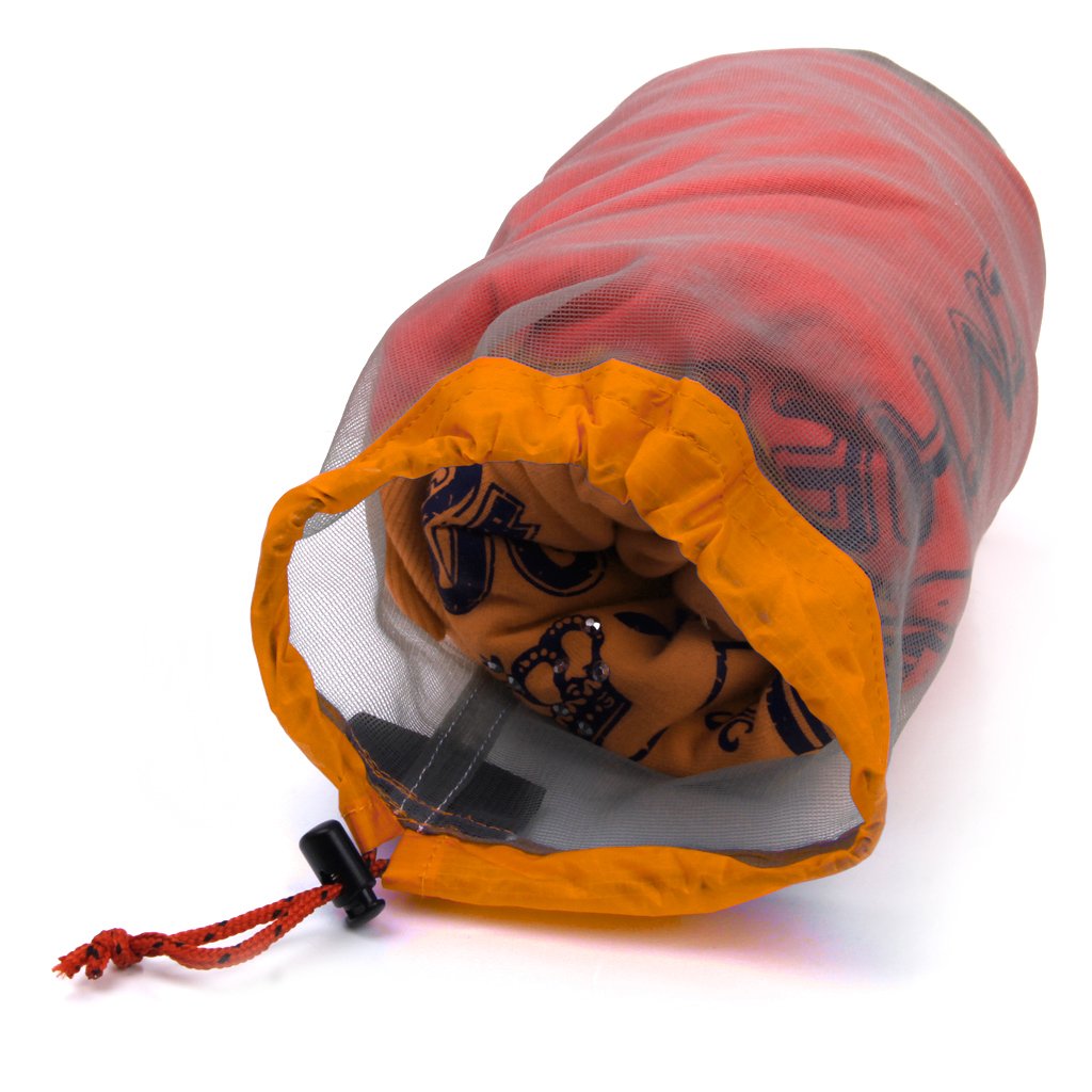 Ultraleichte Mesh Stuff Sack Kordelzug für Outdoor Camping Camping Wandern Himmelblau (S), Orange (M), Gelbgrün (L)