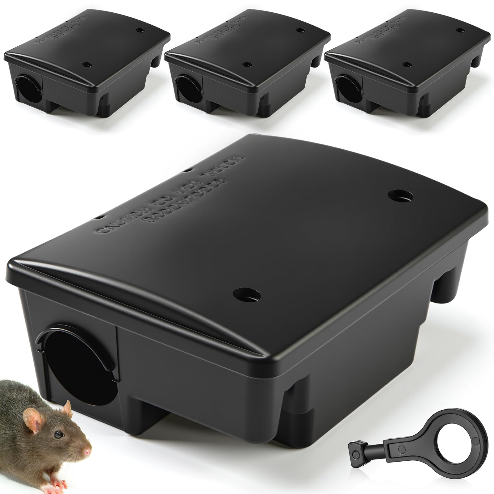 Amazon.com : Mysora 4 Pcs Rat Bait Stations Large Rodent with Key