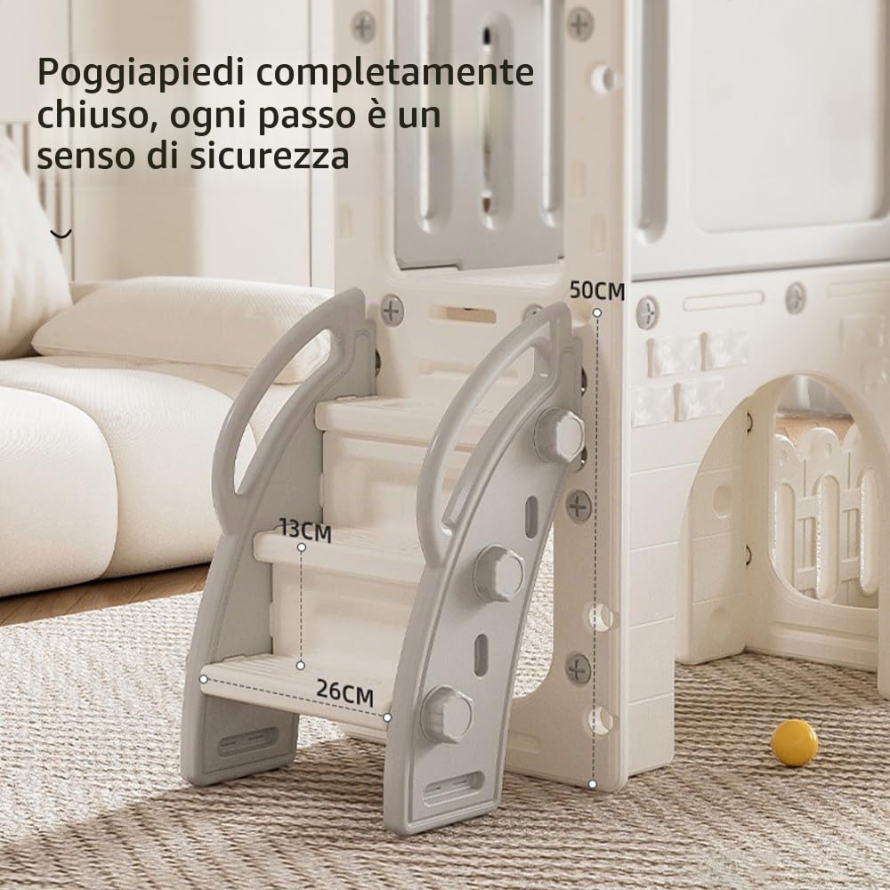 Scivolo per Bambini, Scivolo per da Esterno, Centro Attività al Coperto e All'aperto Attrezzatura da Gioco Parco Giochi Giardino, Slide di Gioco Multifunzionale (XST-Blue Yellow)