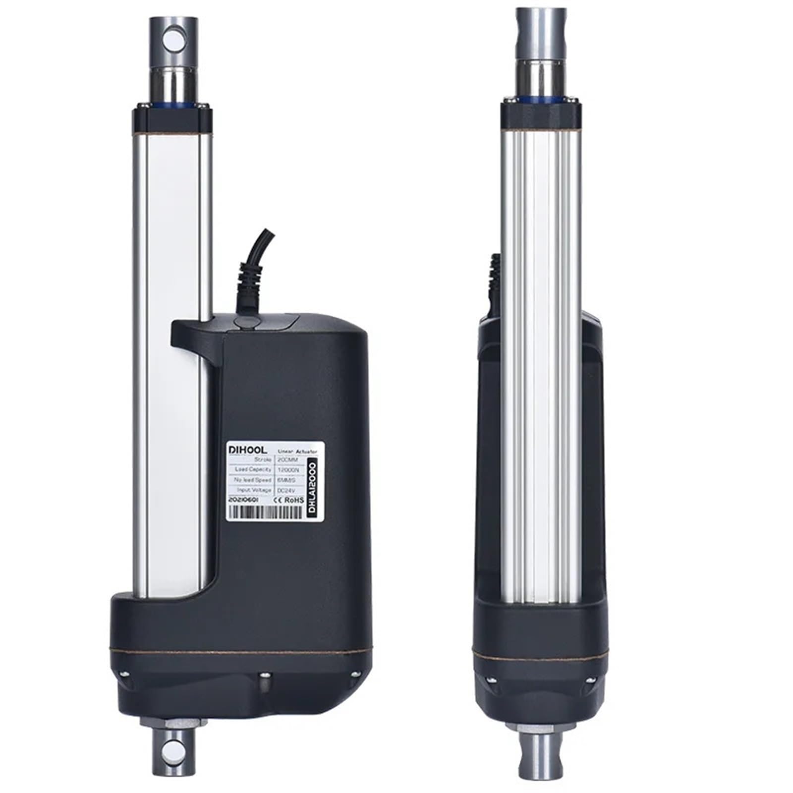 Electric Linear Actuator DC 24V 12000N Push 1200kg 600mm 700mm 800mm Stroke Motor Driven Steel Pipe Powerful Truck Jack(DC24V 350MM Stroke,60MMS 2000N)