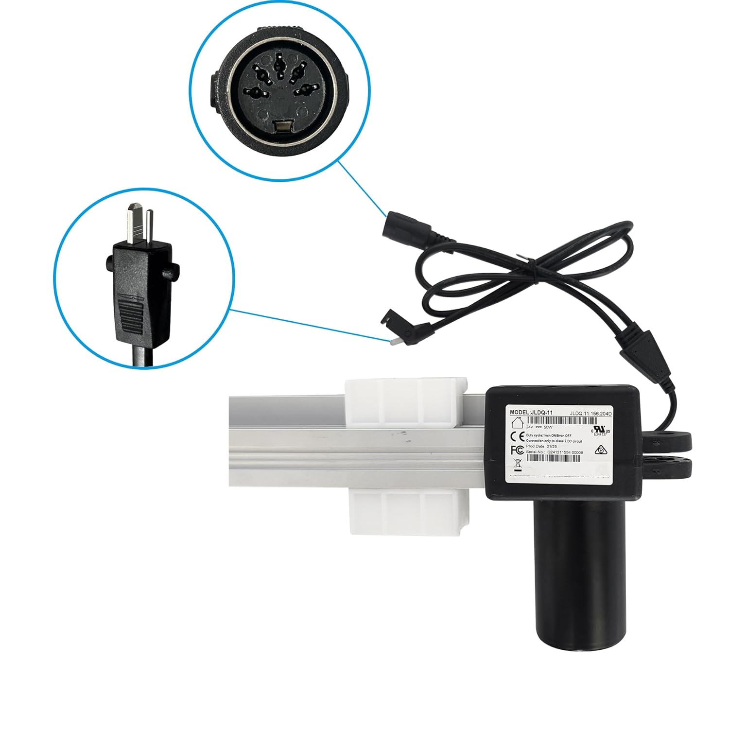 JLDQ-11 Motor Model JLDQ.11.156.204D Linear Actuator Kit for Power Recliner Lift Chair Electric Sofa Parts Replacement