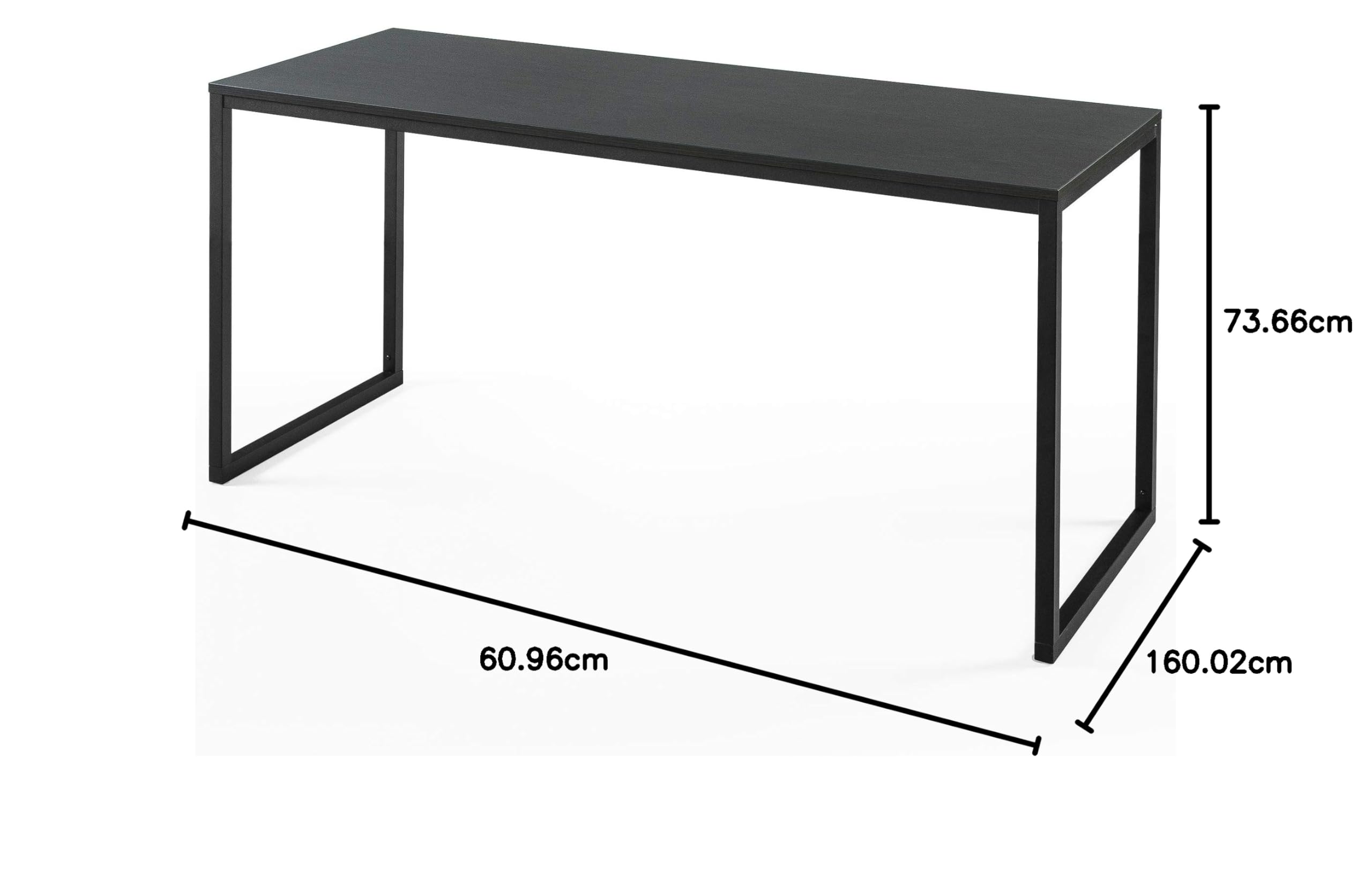 Zinus Jennifer Tavolo Scrivania 160 x 61 x 74 cm - Scrivania Ufficio Multiuso in Metallo e Legno - Facile da Montare - Marrone Espresso Scuro