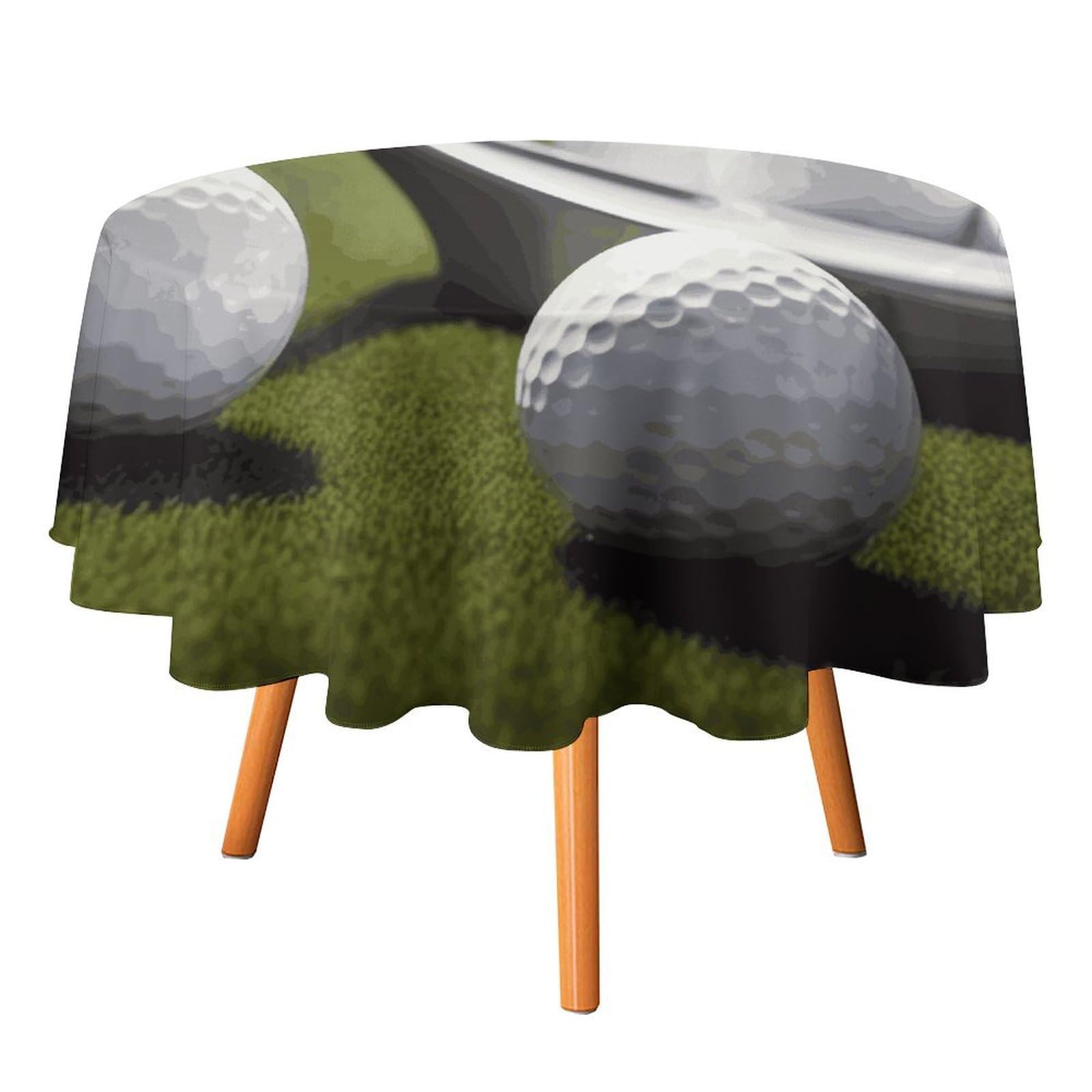 Fekiloot Style Golf Round Tablecloth - Heavy Duty And Washable,Polyester Decorative Fabric Table Cover,Tablecloths For Kitchen Dining, Wedding, Birthday Party36x36in