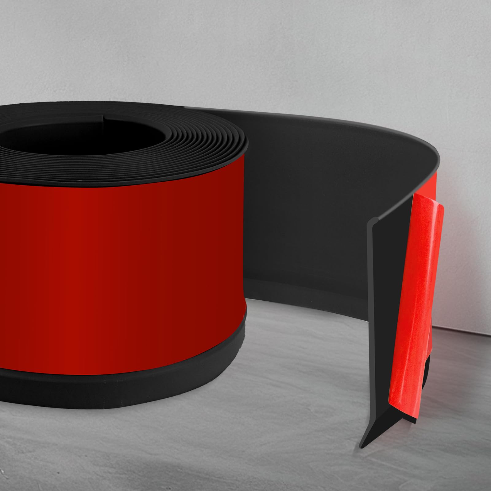 Rodapié de vinilo autoadhesivo flexible, 10 cm de ancho, impermeable, para baño, moldura de pared, para base de suelo, base de cala, base de pared, color negro, 6 m (L)