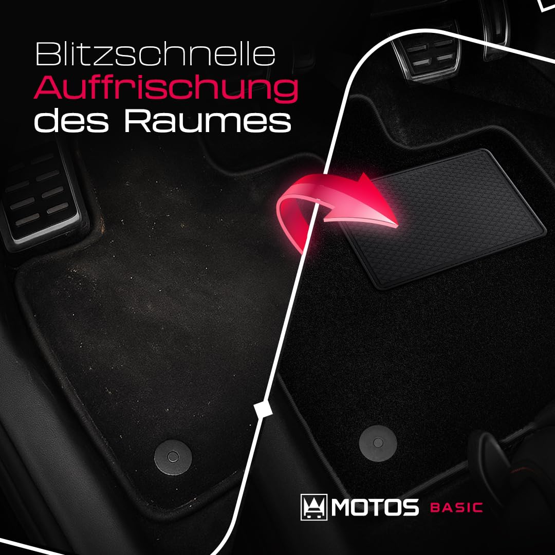 MOTOS Basic Alfombrillas coche de velours adecuado para Mitsubishi ASX I 2010-2022 Crossover - Basic, Material, Azul - Experimenta un nuevo confort de conducción con un juego de alfombra de coche de t